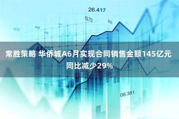 常胜策略 华侨城A6月实现合同销售金额145亿元 同比减少29%